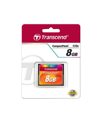 Transcend Compact Flash 8GB 133x Cartes Compact-Flash - Carte Mémoire