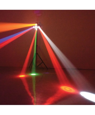 Jeux de lumière 3-en-1 : Beam Moonflower, Strobe, Laser multipoints Rouge et Vert Power Lighting METEOR VII