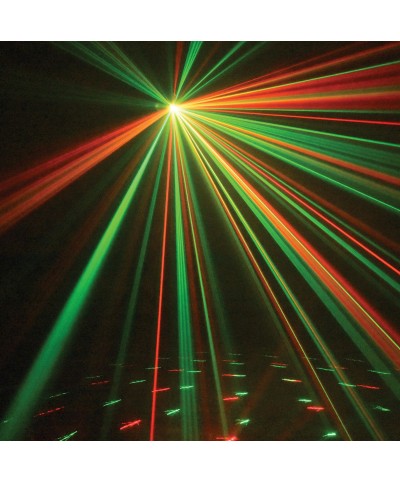 Jeux de lumière 3-en-1 : Beam Moonflower, Strobe, Laser multipoints Rouge et Vert Power Lighting METEOR VII