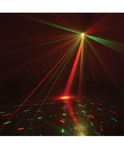Jeux de lumière 3-en-1 : Beam Moonflower, Strobe, Laser multipoints Rouge et Vert Power Lighting METEOR VII