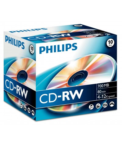 1x10 Philips CD-RW 80Min 700MB 4-12x JC CD-RW 12cm
