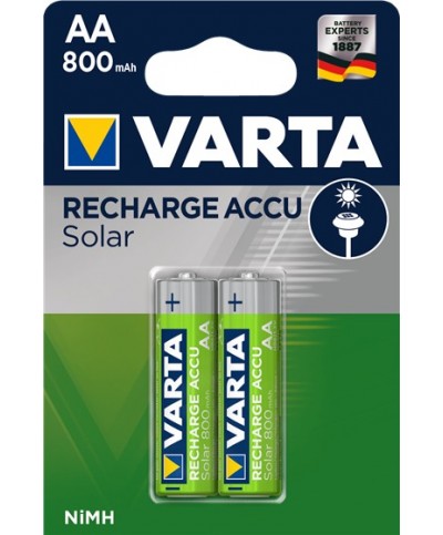 1x2 Varta accu solaire AA NiMH 800 mAh Mignon Batteries rechargeables Universelles