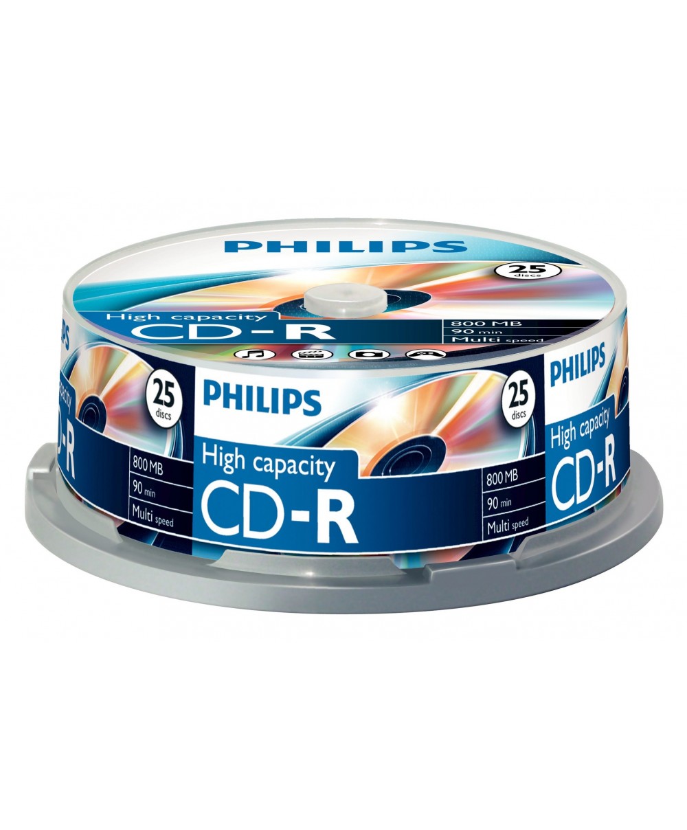 1x25 Philips CD-R 90Min 800MB 40x SP CD-R 12cm