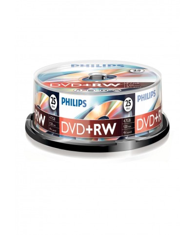1x25 Philips DVD+RW 4,7GB 4x SP Blank DVDs
