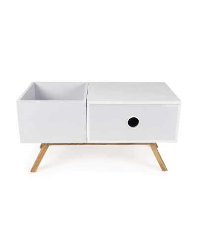 Meuble blanc rétro pour 130 vinyles