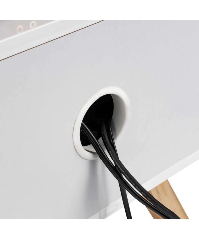 Meuble blanc rétro pour 130 vinyles