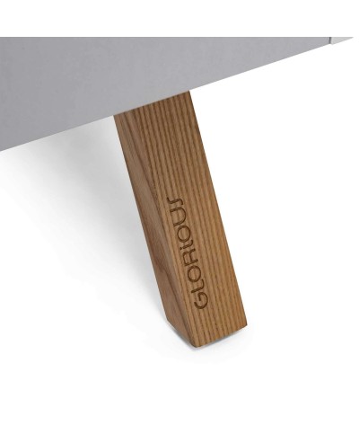 Meuble blanc rétro pour 130 vinyles