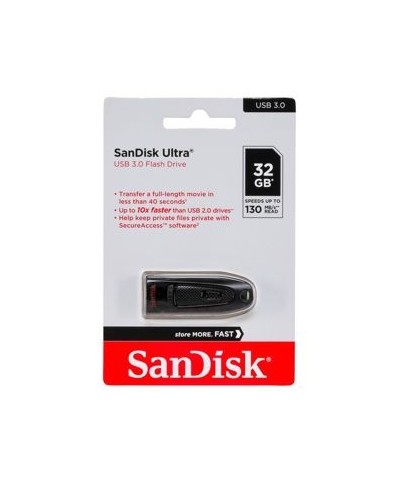 Clé USB SanDisk Ultra USB 3.0 Noir 32GB 100MB/s SDCZ48-032G-U46 - Stockages