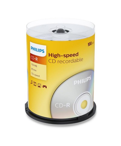 1x100 Philips CD-R 80Min 700MB 52x SP CD-R 12cm - CD vierges