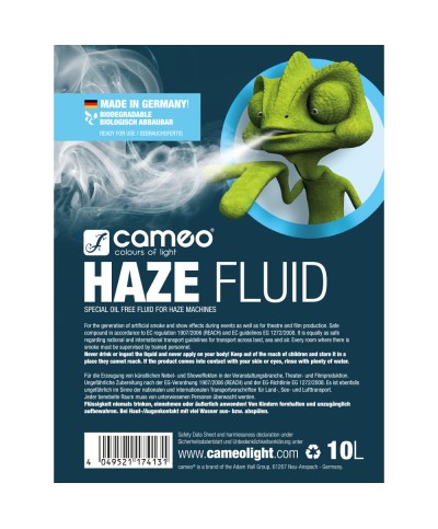 Liquide HAZER brouillard base eau Cameo HAZE FLUID 10Litres