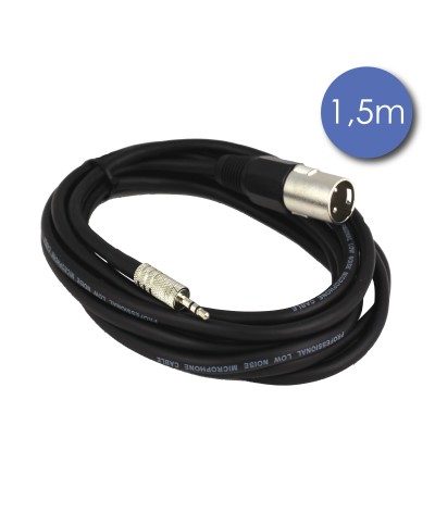 Cordon XLR Mâle Mini Jack 3,5 Mâle Stéréo 1,50m