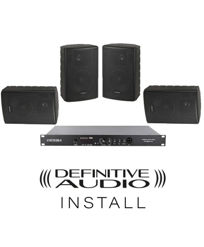 Definitive Audio PACK INSTALL RESTO BLACK V2 2 paires NEF8 BL + 1x Media amp one