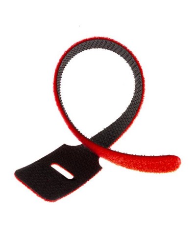 Attache de câble en Velcro dos à dos 22cm Rouge