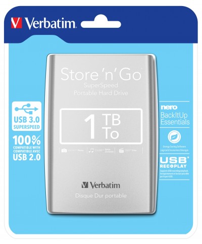 Verbatim Store n Go Portable 1TB USB 3.0 argent Disques durs Externe