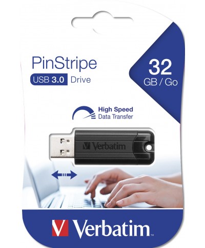 Verbatim Store n Go 32GB Pinstripe USB 3.0 noir Clés USB