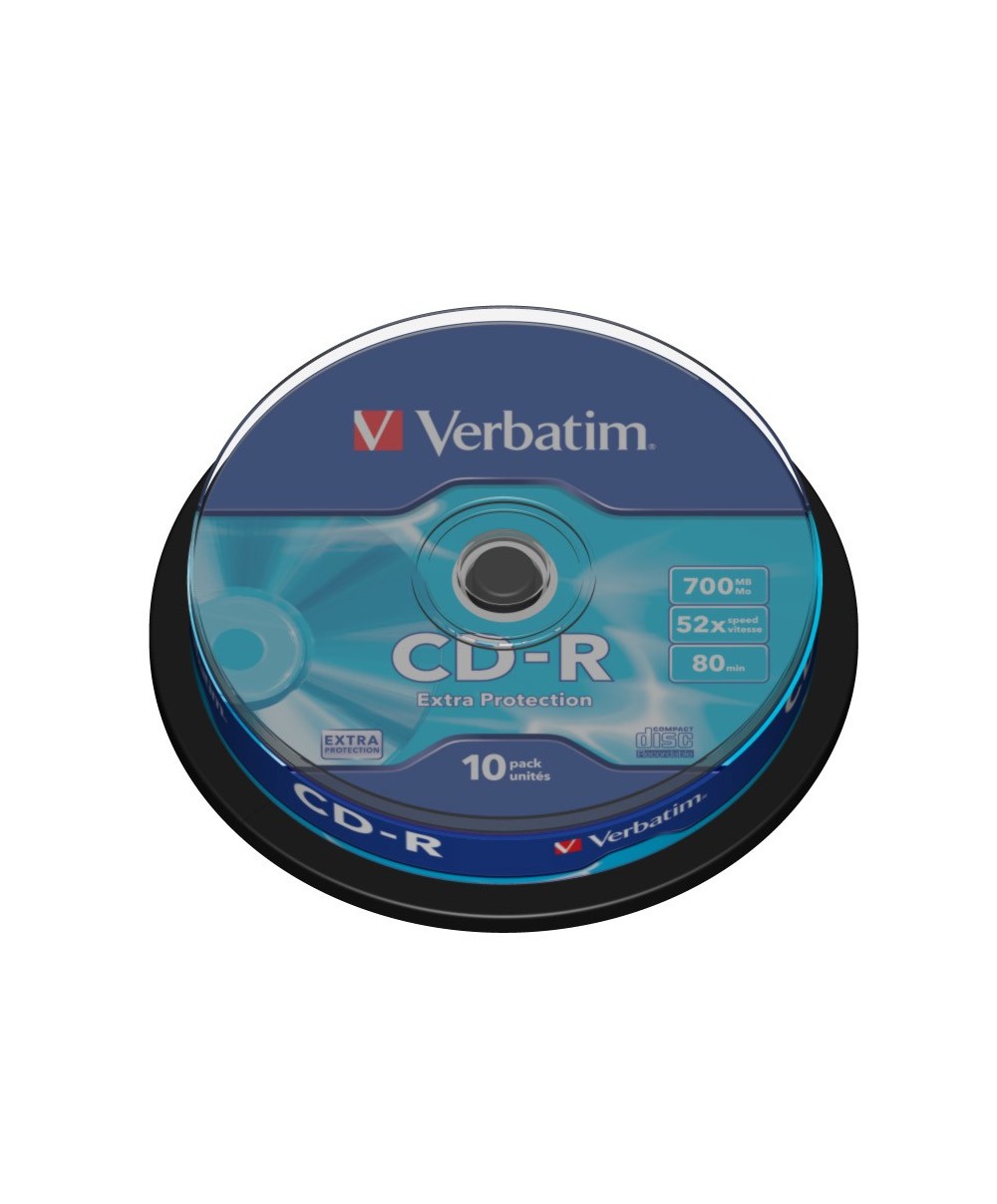 1x10 Verbatim CD-R 80 / 700MB 52x Speed Extra Protection CB CD-R 12cm