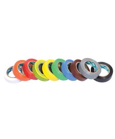 Rouleau de Scotch type barnier 15mm PVC Lot de 10 couleurs