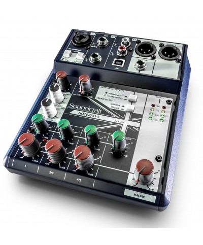 SOUNDCRAFT NotePad 5 console de mixage avec USB I/O 3 entrées 2 sorties