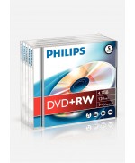 1x5 Philips DVD+RW 4,7GB 4x JC Blank DVDs