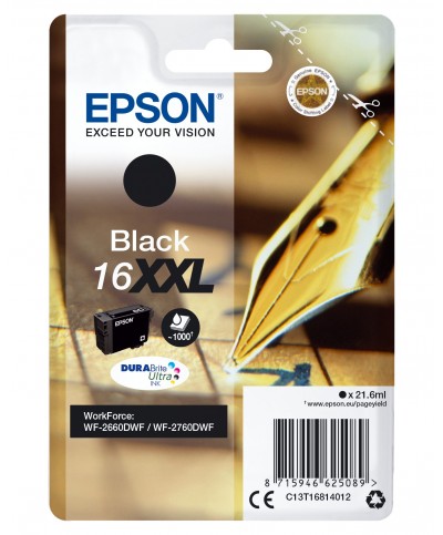 Epson cartouche d'encre noir DURABrite Ultra XXL T 168 T 1681 Cartouches d'encre